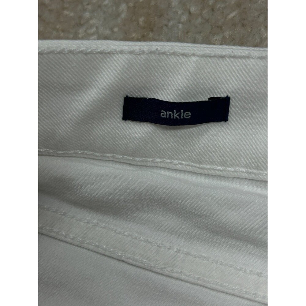 Talbots Ankle Pants Womens 12 White 5 Pocket Stretch Tapered Leg - Picture 9 of 13